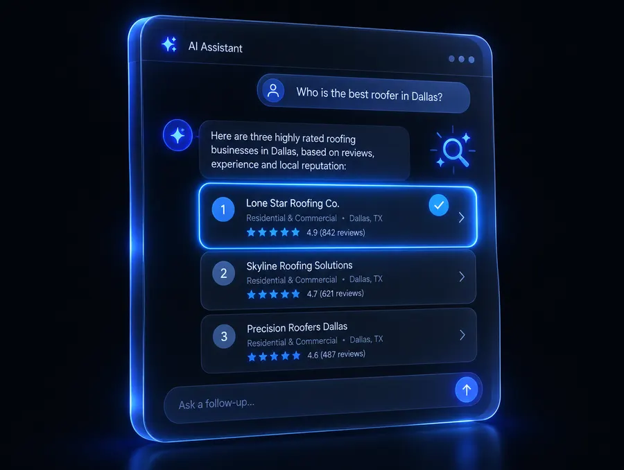 An AI assistant recommending a local business